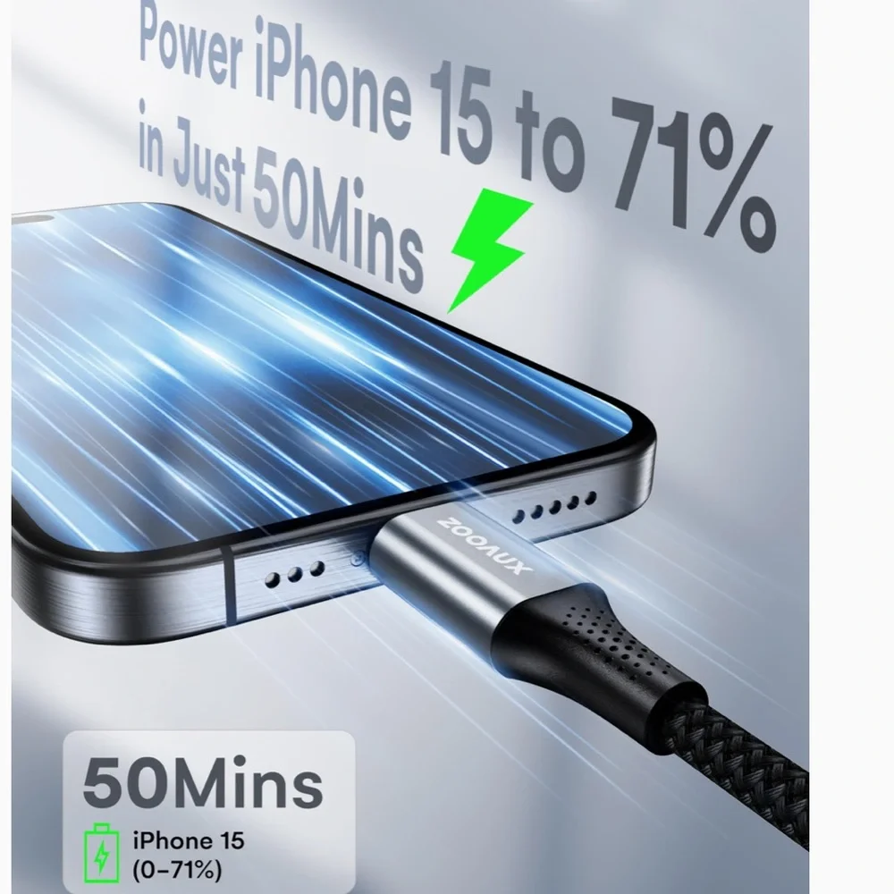 USB C to USB C Cable-60W Fast Charging USB C Cable, Nylon Braided Type C